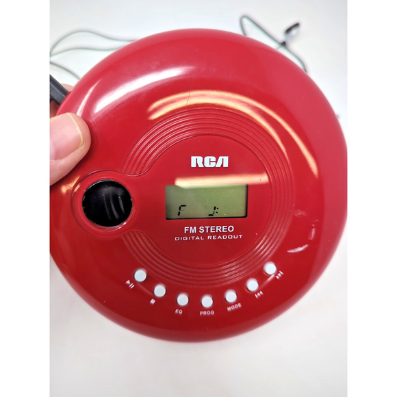 RCA CD Walkman RP2910-B Portable CD Player FM Radio Red White Discman WORKS - Picture 2 of 4